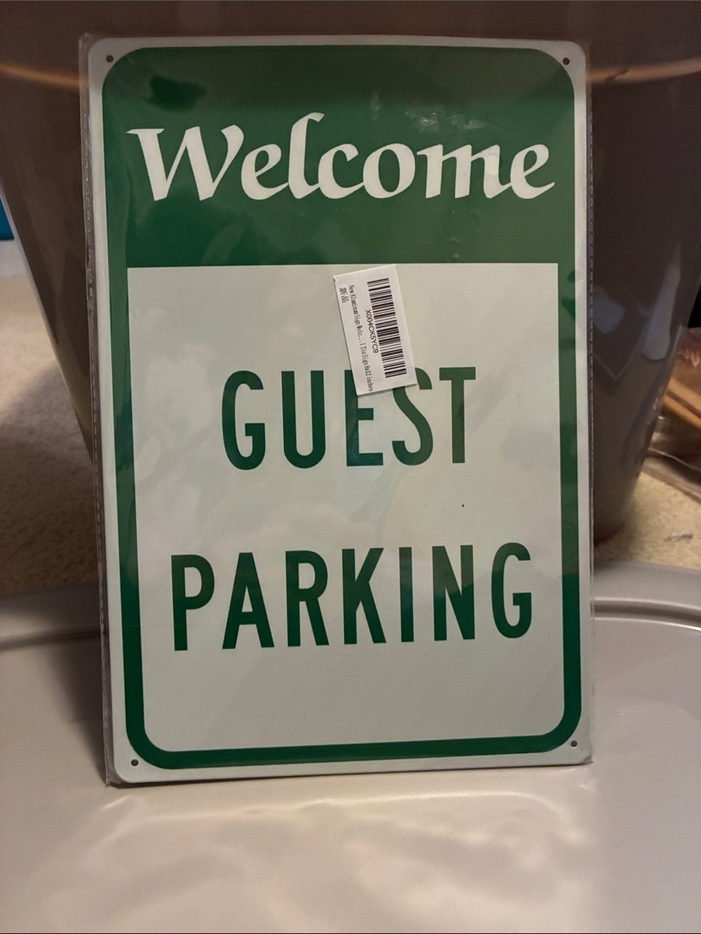 Welcome Guest Parking Sign - Green